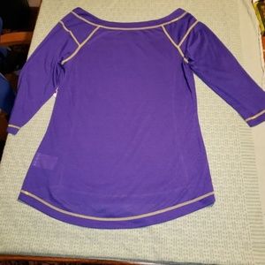 *3/4 Sleeve‎ Top-Orchard Purple Workout Shirt